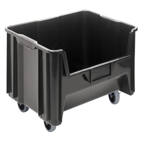Mobile Giant Stack Container, 12-7/16" H x 19-7/8" W x 15-1/4" D, 250 lbs. Capacity, Black EastCoast Offshore Supplies