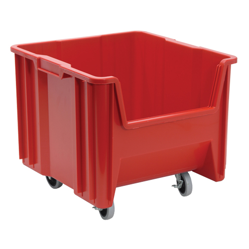 Bac g&eacute;ant mobile empilable, 12-1/2" ha x 16-1/2" la x 17-1/2" p, Capacit&eacute; de 250 lb, Rouge EastCoast Offshore Supplies