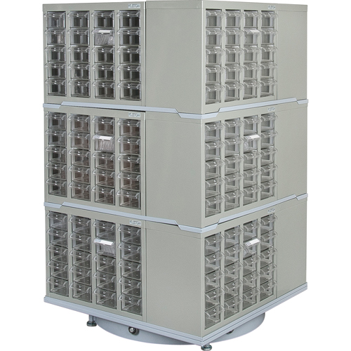 Heavy-Duty Industrial Carousel Drawer Cabinet, Steel, 240 Drawers, 27" W x 27" D x 48" H, Grey EastCoast Offshore Supplies