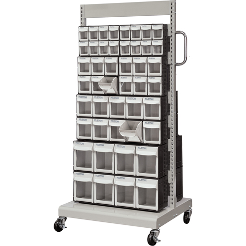 Mobile Tilt Bin Rack, Double-sided, 92 bins, 26-1/4" W x 22" D x 57-1/2" H EastCoast Offshore Supplies