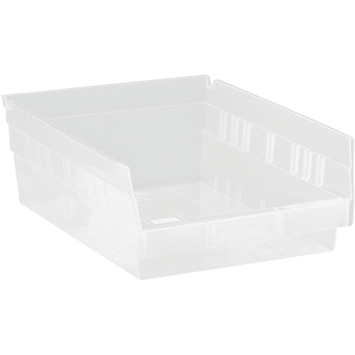 Bacs de rangement pour tablettes, 8-3/8" la x 4" H x 11-5/8" p, Transparent, Capacit&eacute; 30 lb EastCoast Offshore Supplies