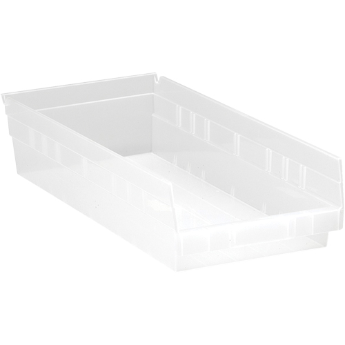 Bacs de rangement pour tablettes, 8-3/8" la x 4" H x 17-7/8" p, Transparent, Capacit&eacute; 40 lb EastCoast Offshore Supplies