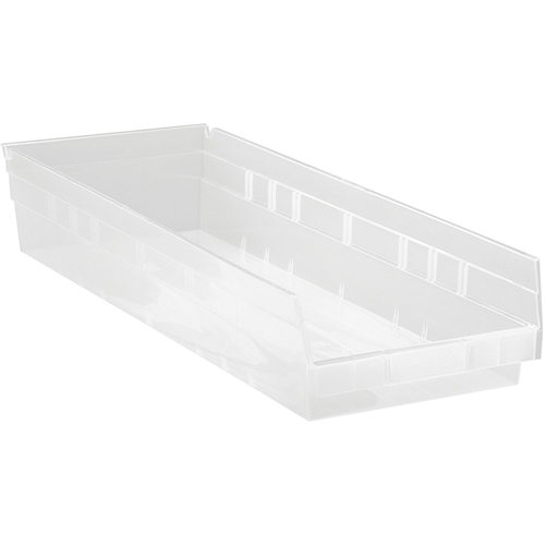 Bacs de rangement pour tablettes, 8-3/8" la x 4" H x 23-5/8" p, Transparent, Capacit&eacute; 50 lb EastCoast Offshore Supplies