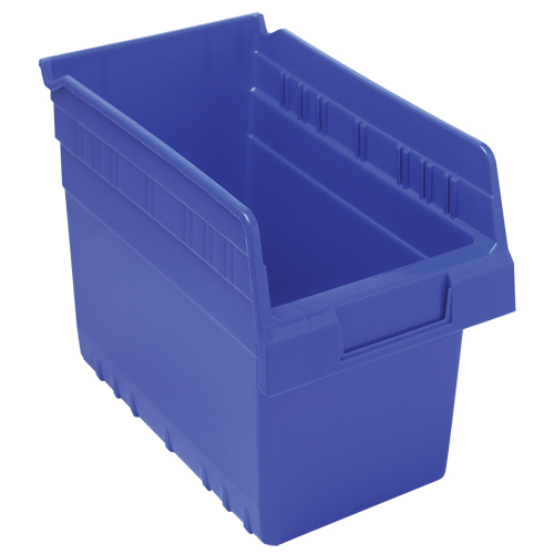 Store-Max Shelf Bins, 6-5/8" W x 8" H x 11-5/8" D, Blue, 44 lbs. Capacity EastCoast Offshore Supplies