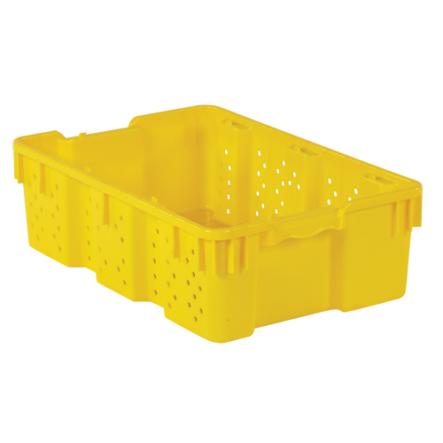 Contenant en plastique empilable Stack-N-Nest pour l'agriculture, 16" x 23,9" x 7,3", Jaune EastCoast Offshore Supplies