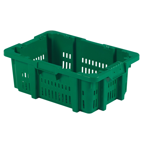 Contenant en plastique Stack-N-Nest pour la manutention des aliments, 16" x 23,9" x 8,8", Vert EastCoast Offshore Supplies