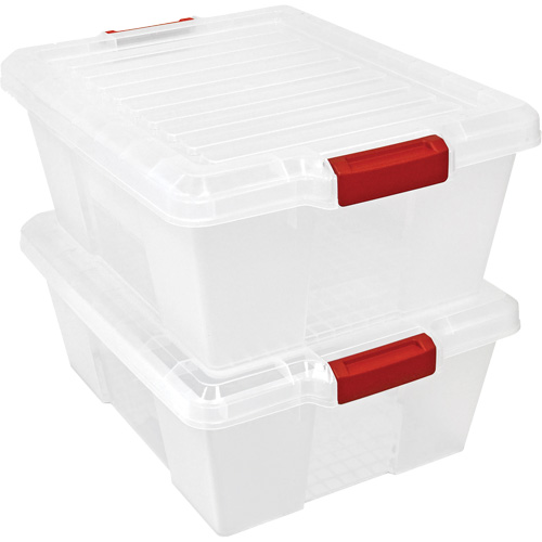 Plastic Latch Container, 15.875" W x 21" D x 7.75" H, Clear EastCoast Offshore Supplies