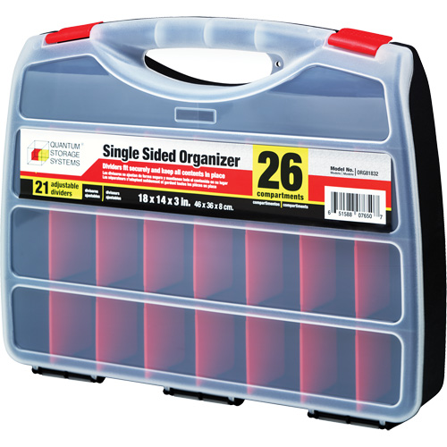 Boîte &agrave; compartiments en plastique, 14" la x 18" p x 3" h, 26 compartiments EastCoast Offshore Supplies