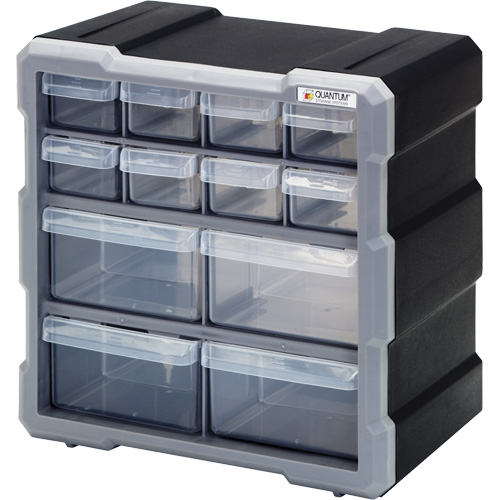 Armoire &agrave; tiroir, Plastique, 12 tiroirs, 10-1/2" x 6-1/4" x 10-1/4", Noir EastCoast Offshore Supplies