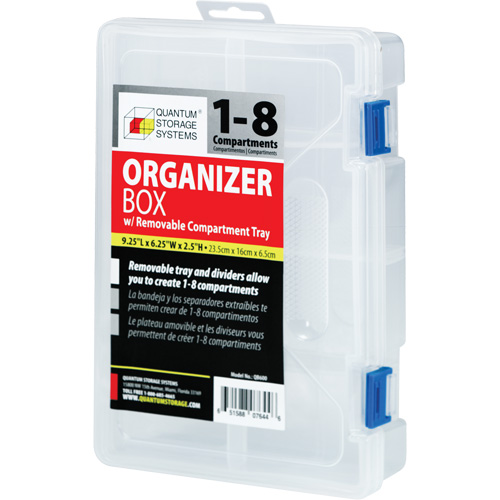 Boîte &agrave; compartiments en plastique, 6,25" la x 9,25" p x 2,2" h, 8 compartiments EastCoast Offshore Supplies