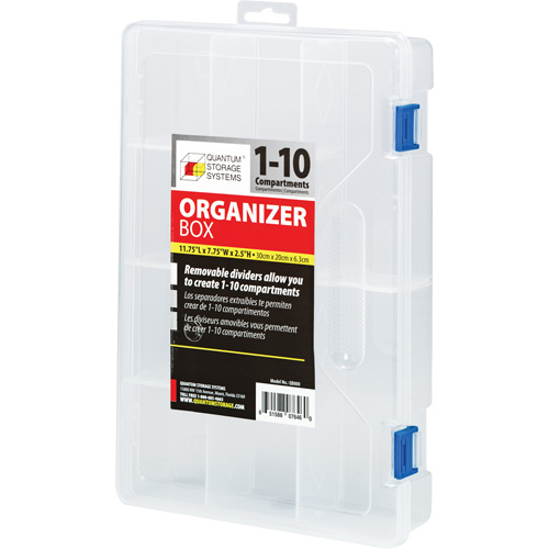 Boîte &agrave; compartiments en plastique, 7,75" la x 11,75" p x 2,2" h, 10 compartiments EastCoast Offshore Supplies