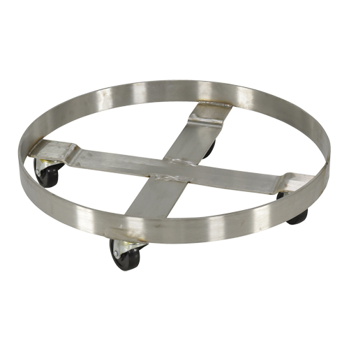 Drum Dollies, Stainless Steel, 800 lbs. Capacity, 23-1/4" Diameter, Rubber Casters EastCoast Offshore Supplies