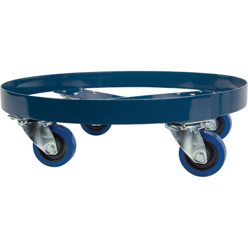 Drum Dolly, Steel, 1400 lbs. Capacity, 24" Diameter, Blue Elastic Casters EastCoast Offshore Supplies
