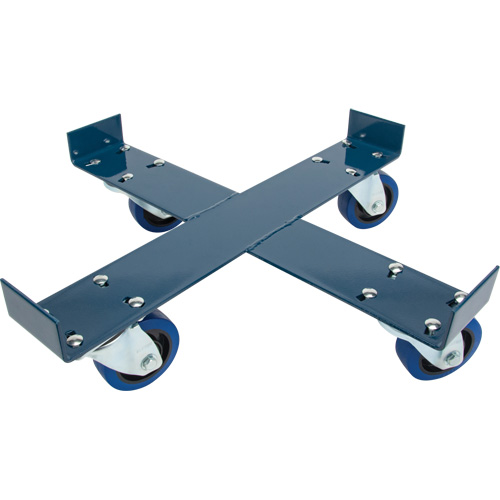 Chariot pour baril, Acier, Capacit&eacute;e 1400 lb, Diam&egrave;tre 24", Roue en &eacute;lastique bleu EastCoast Offshore Supplies