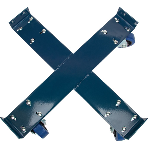 Chariot pour baril, Acier, Capacit&eacute;e 1400 lb, Diam&egrave;tre 24", Roue en &eacute;lastique bleu EastCoast Offshore Supplies