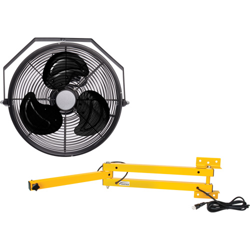 Trousse de ventilateur pour poste de travail industriel avec bras double verrouillable, Industriel, 3 vitesses, Diam&egrave;tre de 12" EastCoast Offshore Supplies