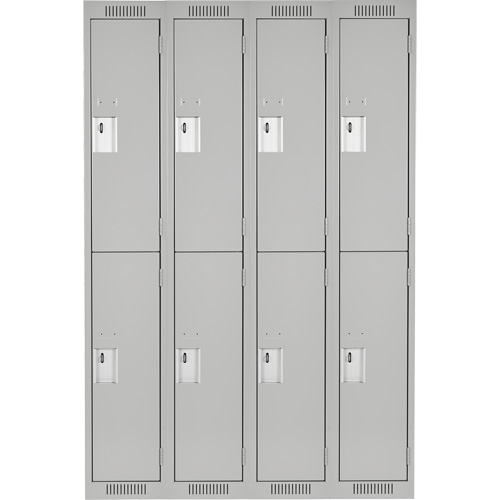 Clean Line Lockers, 2 -tier, Bank of 4, 48" x 18" x 72", Steel, Grey, Rivet (Assembled) EastCoast Offshore Supplies