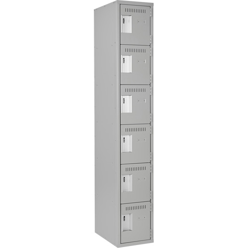 Clean Line Lockerettes, 6 -tier, 12" x 18" x 72", Steel, Grey, Rivet (Assembled) EastCoast Offshore Supplies