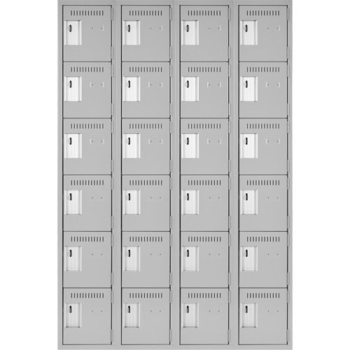 Petits casiers Clean Line, 6 niveaux, Bloc de 4, 48" x 18" x 72", Acier, Gris, Rivet (assembl&eacute;) EastCoast Offshore Supplies