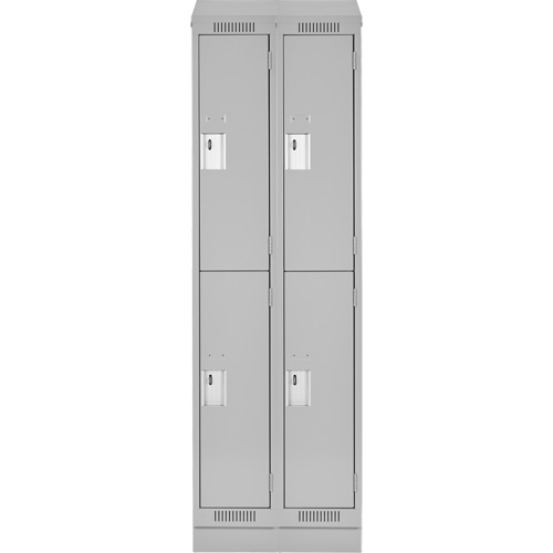 Clean Line Lockers, 2 -tier, Bank of 2, 24" x 18" x 82", Steel, Grey, Rivet (Assembled) EastCoast Offshore Supplies