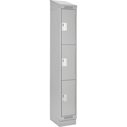 Clean Line Lockers, 3 -tier, 12" x 18" x 82", Steel, Grey, Rivet (Assembled) EastCoast Offshore Supplies