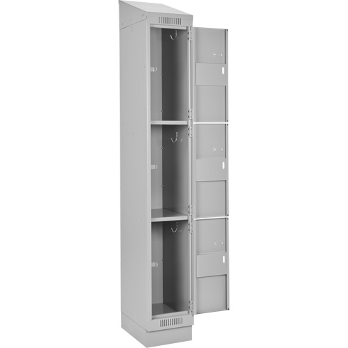Clean Line Lockers, 3 -tier, Bank of 4, 48" x 18" x 82", Steel, Grey, Rivet (Assembled) EastCoast Offshore Supplies