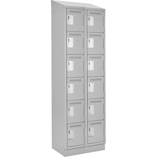 Clean Line Lockerette, 6 -tier, Bank of 2, 24" x 18" x 82", Steel, Grey, Rivet (Assembled) EastCoast Offshore Supplies