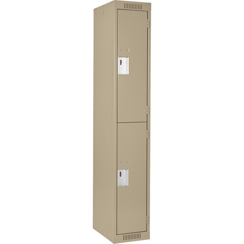 Clean Line Lockers, 2 -tier, 12" x 18" x 72", Steel, Beige, Rivet (Assembled) EastCoast Offshore Supplies