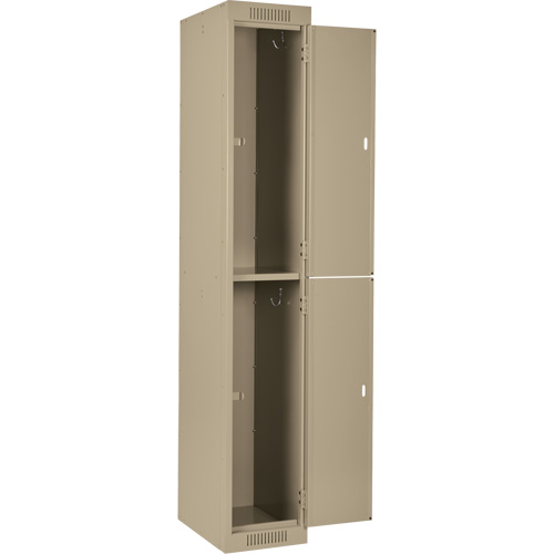 Clean Line Lockers, 2 -tier, Bank of 4, 48" x 18" x 72", Steel, Beige, Rivet (Assembled) EastCoast Offshore Supplies