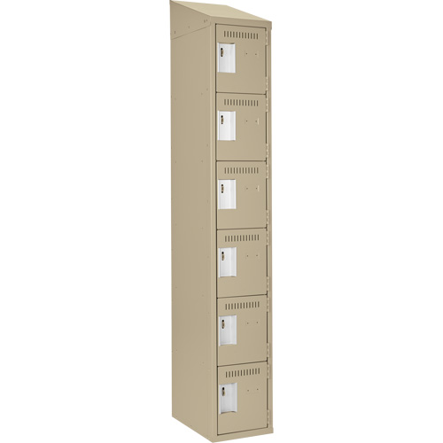 Petits casiers Clean Line, 6 niveaux, 12" x 18" x 78", Acier, Beige, Rivet (assembl&eacute;) EastCoast Offshore Supplies