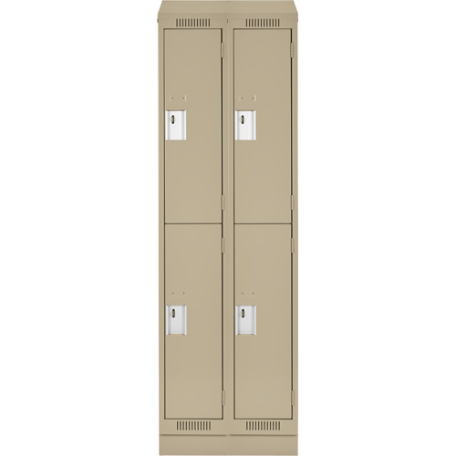 Clean Line Lockers, 2 -tier, Bank of 2, 24" x 18" x 82", Steel, Beige, Rivet (Assembled) EastCoast Offshore Supplies