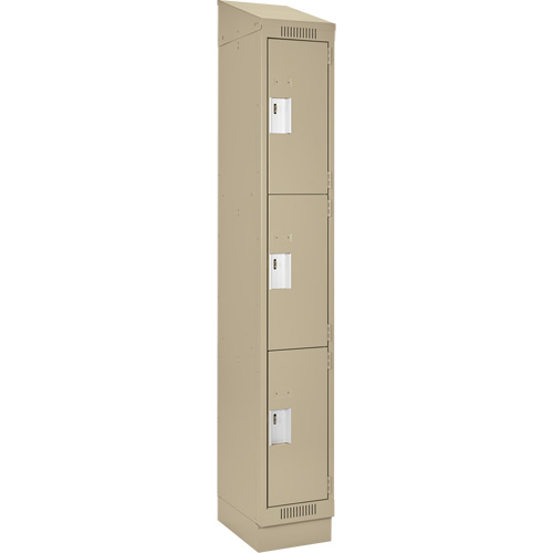 Clean Line Lockers, 3 -tier, 12" x 18" x 82", Steel, Beige, Rivet (Assembled) EastCoast Offshore Supplies
