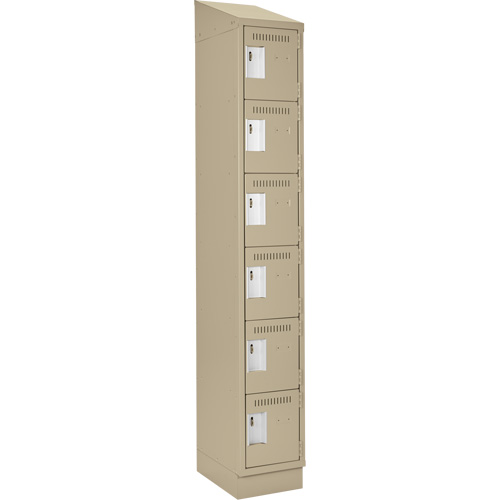 Petits casiers Clean Line, 6 niveaux, 12" x 18" x 82", Acier, Beige, Rivet (assembl&eacute;) EastCoast Offshore Supplies