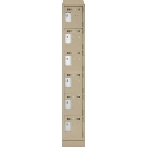 Petits casiers Clean Line, 6 niveaux, 12" x 18" x 82", Acier, Beige, Rivet (assembl&eacute;) EastCoast Offshore Supplies