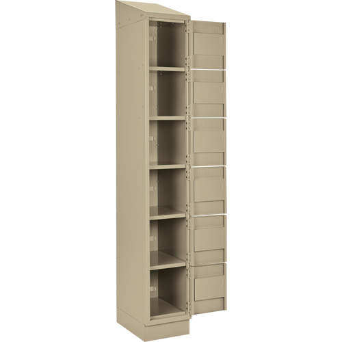 Clean Line Lockerette , 6 -tier, Bank of 4, 48" x 18" x 82", Steel, Beige, Rivet (Assembled) EastCoast Offshore Supplies