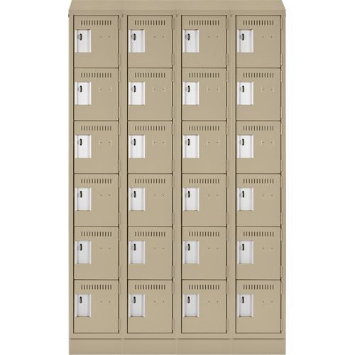 Clean Line Lockerette , 6 -tier, Bank of 4, 48" x 18" x 82", Steel, Beige, Rivet (Assembled) EastCoast Offshore Supplies
