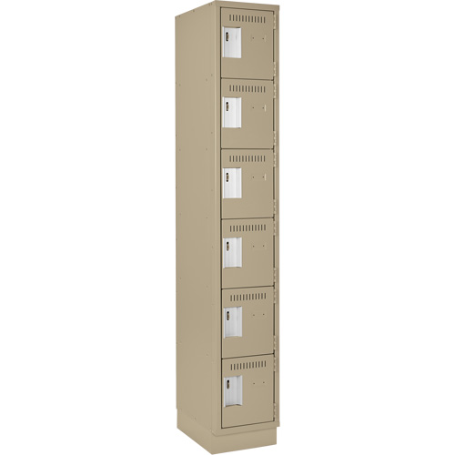 Petits casiers Clean Line, 6 niveaux, 12" x 18" x 76", Acier, Beige, Rivet (assembl&eacute;) EastCoast Offshore Supplies