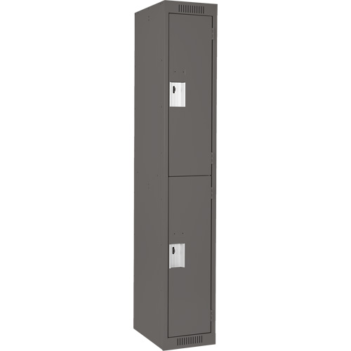 Clean Line Lockers, 2 -tier, 12" x 18" x 72", Steel, Charcoal, Rivet (Assembled) EastCoast Offshore Supplies