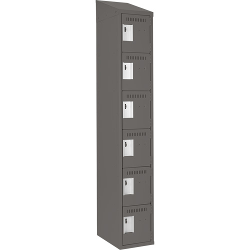 Clean Line Lockerette, 6 -tier, 12" x 18" x 78", Steel, Charcoal, Rivet (Assembled) EastCoast Offshore Supplies