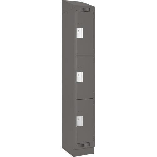 Clean Line Lockers, 3 -tier, 12" x 18" x 82", Steel, Charcoal, Rivet (Assembled) EastCoast Offshore Supplies