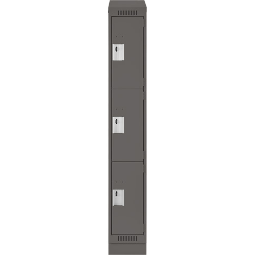 Clean Line Lockers, 3 -tier, 12" x 18" x 82", Steel, Charcoal, Rivet (Assembled) EastCoast Offshore Supplies