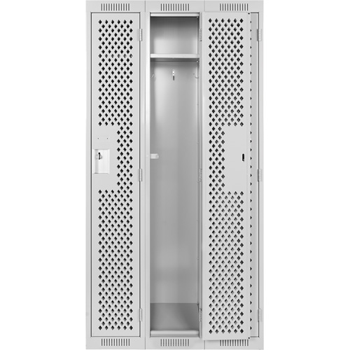 Clean Line Lockers, Bank of 3, 36" x 12" x 72", Steel, Grey, Rivet (Assembled), Perforated EastCoast Offshore Supplies