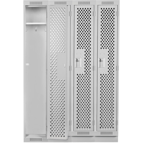 Clean Line Lockers, Bank of 4, 48" x 15" x 76", Steel, Grey, Rivet (Assembled), Perforated EastCoast Offshore Supplies