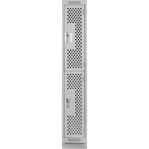 Clean Line Lockers, 2 -tier, 12" x 12" x 76", Steel, Grey, Rivet (Assembled), Perforated EastCoast Offshore Supplies