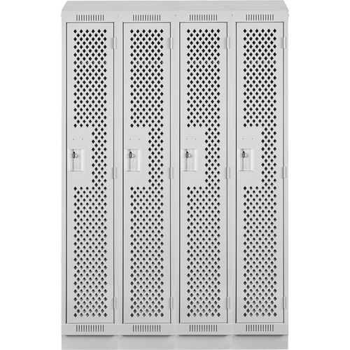 Clean Line Lockers, Bank of 4, 48" x 18" x 82", Steel, Grey, Rivet (Assembled), Perforated EastCoast Offshore Supplies