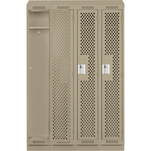 Clean Line Lockers, Bank of 4, 48" x 18" x 82", Steel, Grey, Rivet (Assembled), Perforated EastCoast Offshore Supplies