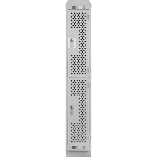 Clean Line Lockers, 2 -tier, 12" x 12" x 82", Steel, Grey, Rivet (Assembled), Perforated EastCoast Offshore Supplies