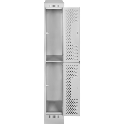 Clean Line Lockers, 2 -tier, 12" x 12" x 82", Steel, Grey, Rivet (Assembled), Perforated EastCoast Offshore Supplies