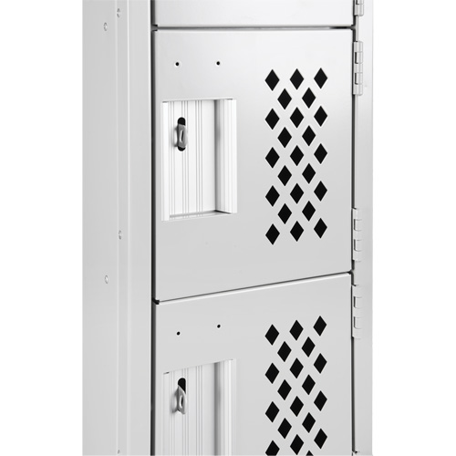 Assembled Clean Line Perforated Economy Lockers, 6 -tier, Bank of 4, 18" x 72" x 12", Steel EastCoast Offshore Supplies