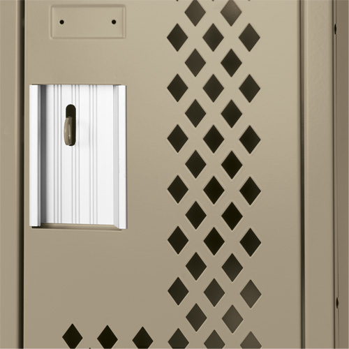 Clean Line Lockers, Bank of 4, 48" x 18" x 82", Steel, Beige, Rivet (Assembled), Perforated EastCoast Offshore Supplies